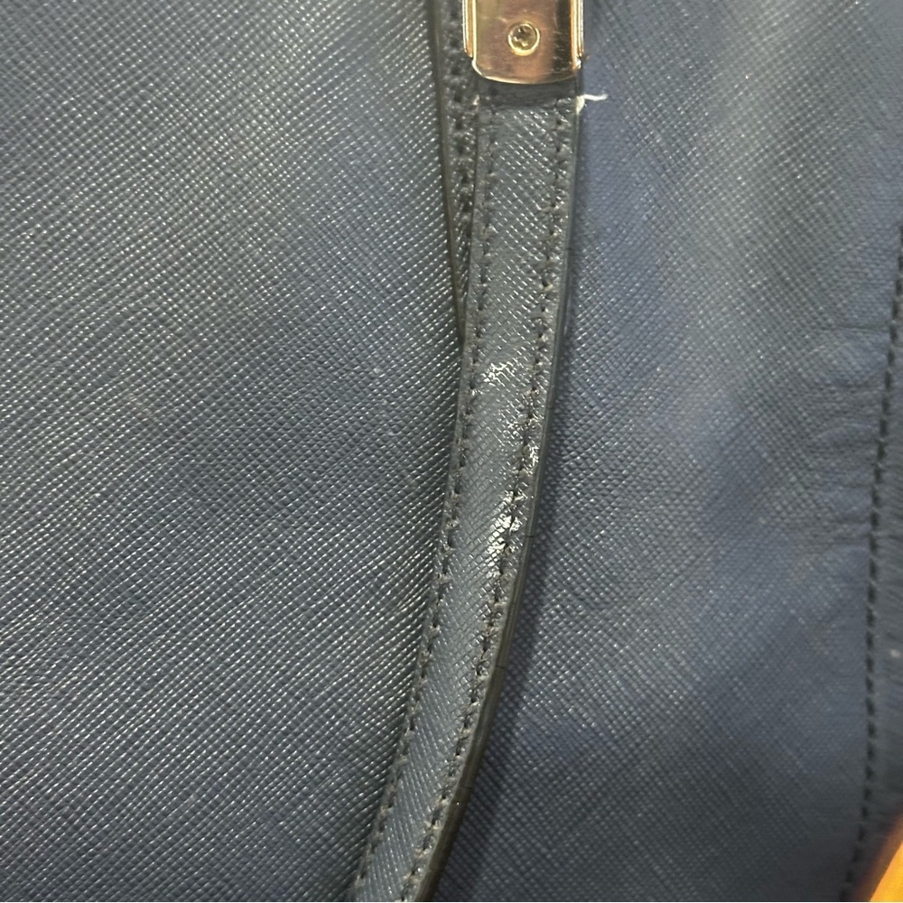 Coach Madison Saffiano East/West Tote Bag Blue EUC/GUC - Picture 14 of 14